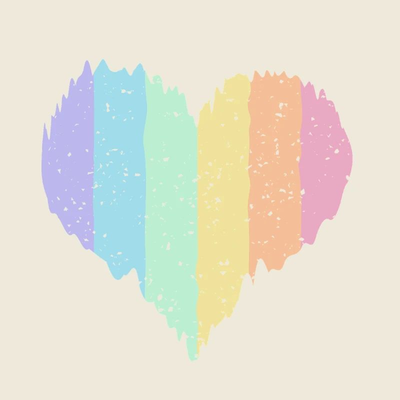 Regenbogen Herz Pastellfarben Pride Monat LGBTQ+