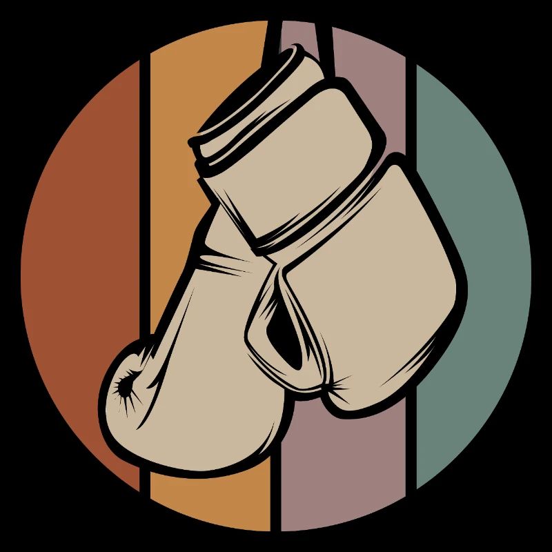 Gants de boxe rétro comme logo - Symbole de boxe vintage