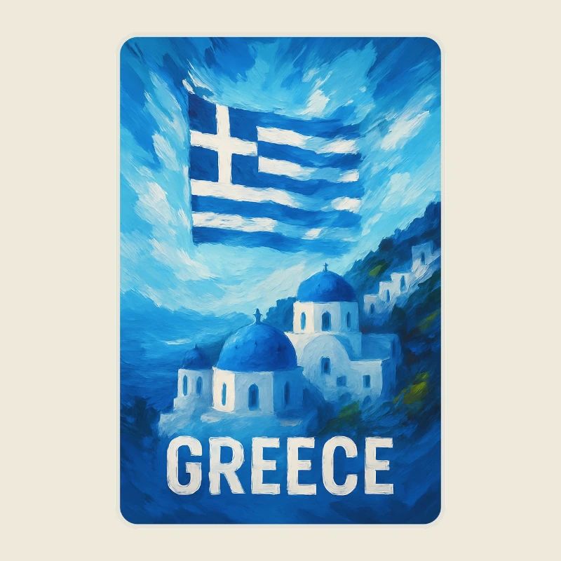 Greece Santorini Flag