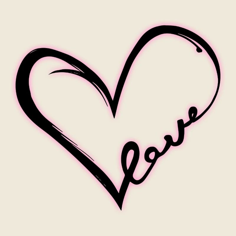 Cœur d’amour (lueur noire)