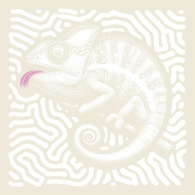 Caméléon art tribal pastel
