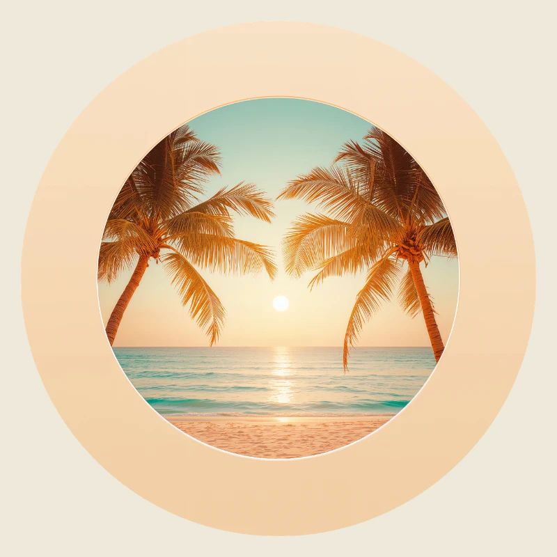 Sunset on the palm beach
