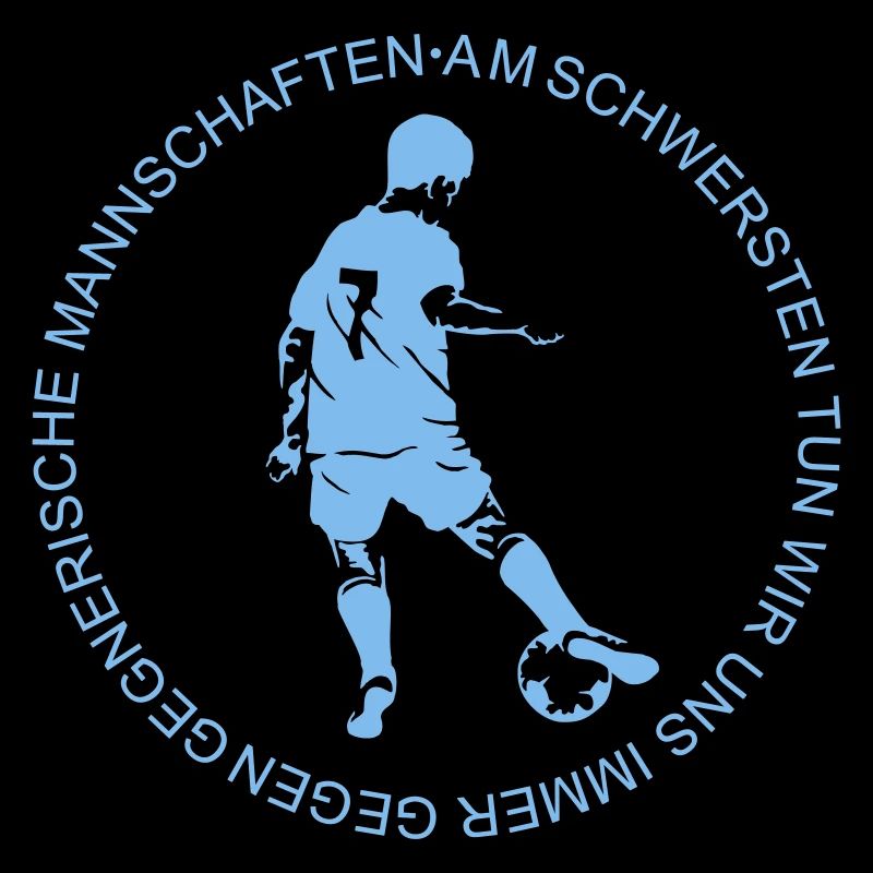 Fußballspieler mit lustigem Spruch