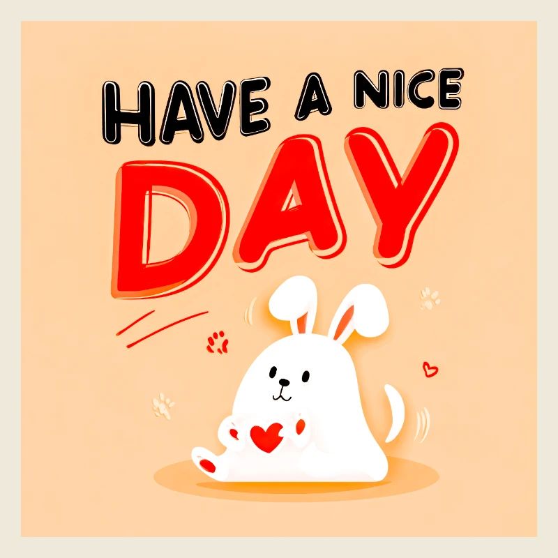 Cute bunny design with positive message