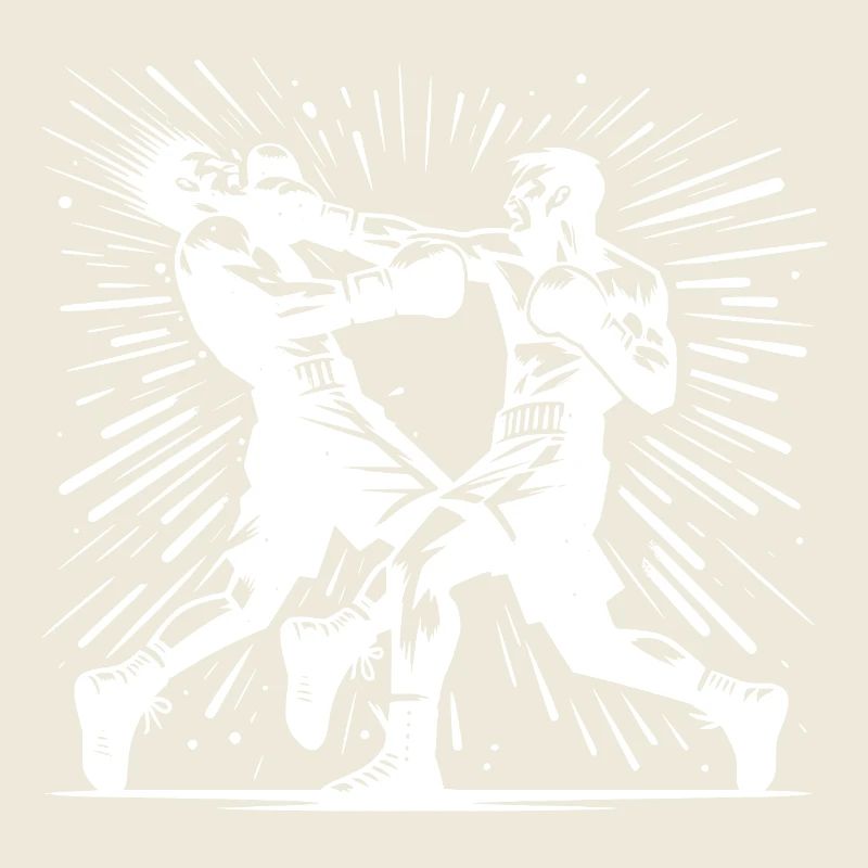 Action de boxe rétro Le coup de poing décisif