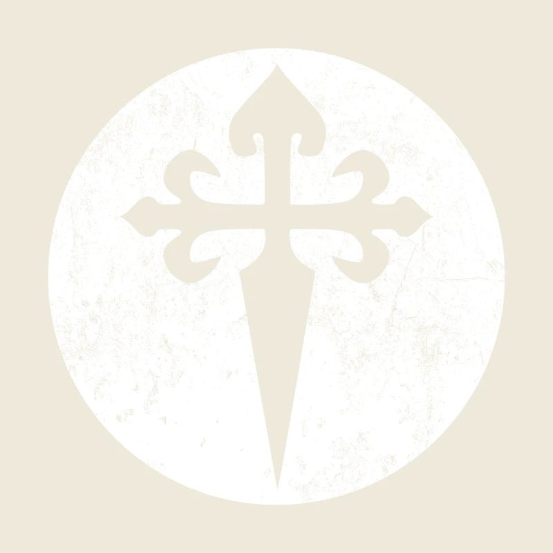 St. James Cross White Circle Illustration
