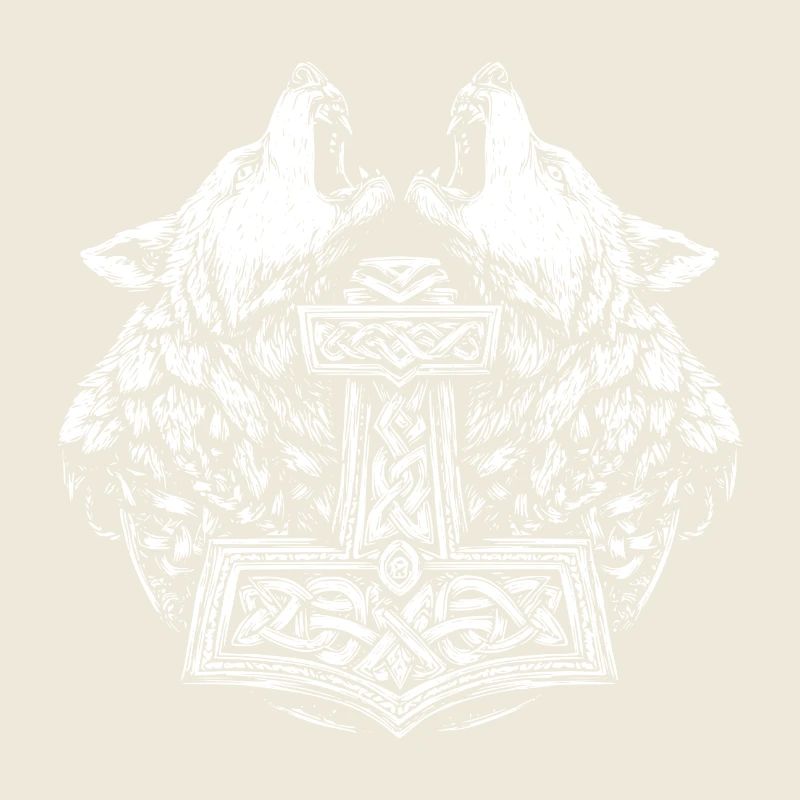 Nordisch Wolf Thor Hammer Wikinger Symbol