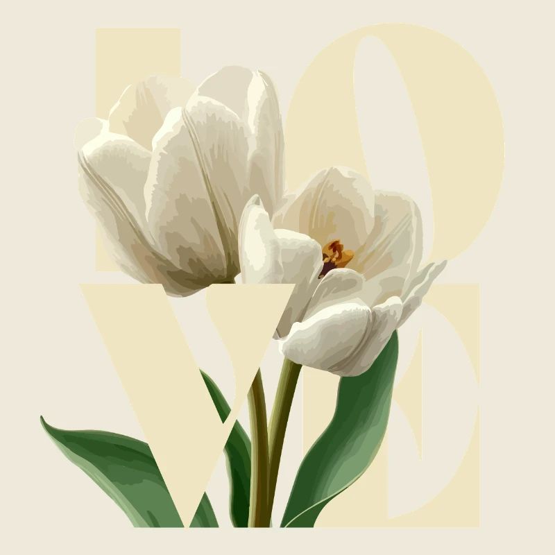 Elegantes cremefarbenes Tulpen-Blumendesign