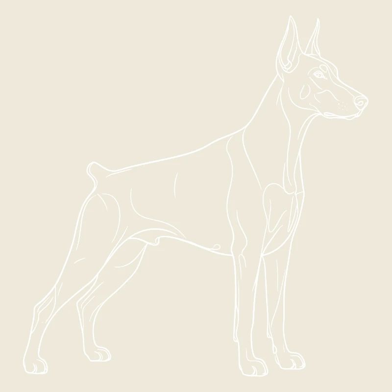Doberman gracieux en vue latérale