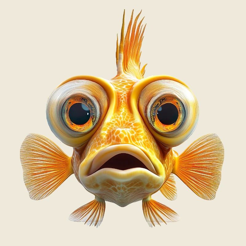 Fischgesicht mit großen Augen