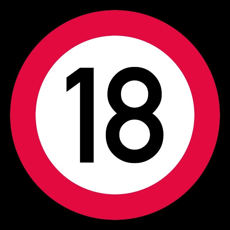 18th Birthday Attention! Traffic sign 18 Km/h