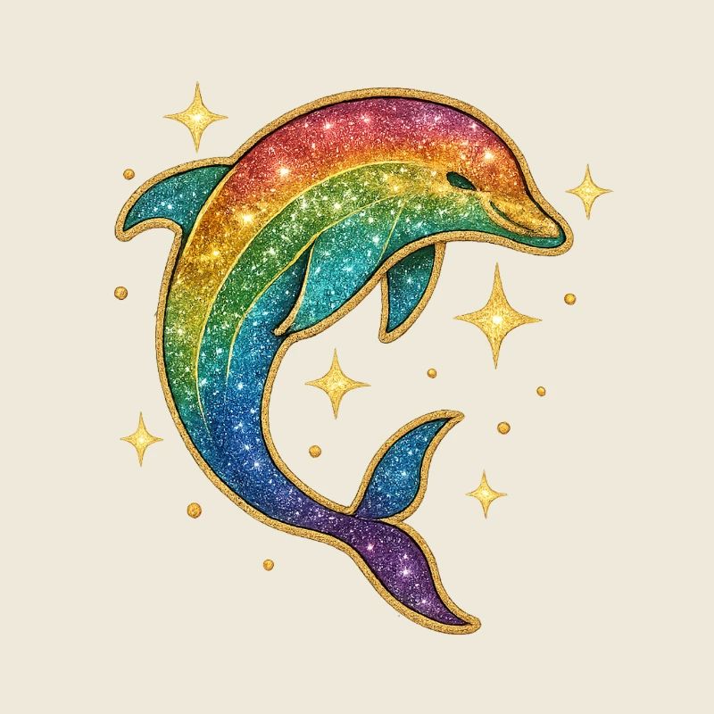 Regenbogen Delfin Sternenglitzer