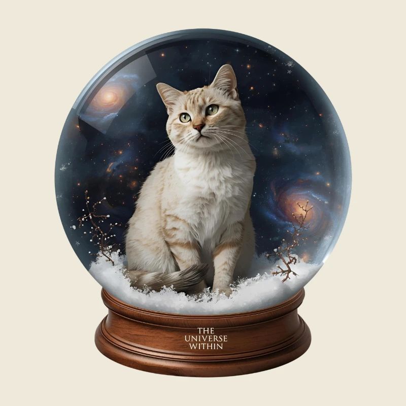 Cosmic Cat in Snow Globe