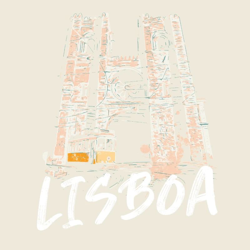 Kathedrale von Lissabon buntes Illustrationsdesign