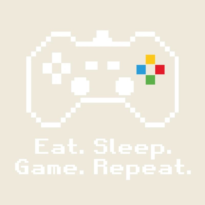 RETRO GAMING // EAT. SLEEP. GAME. REPEAT. WHITE