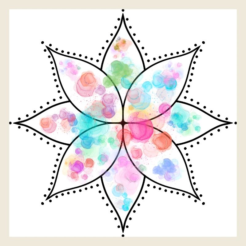 Mandala Fleur pastel Aquarelle