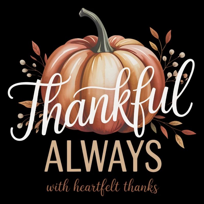 Autumn Pumpkin Grateful Always Design