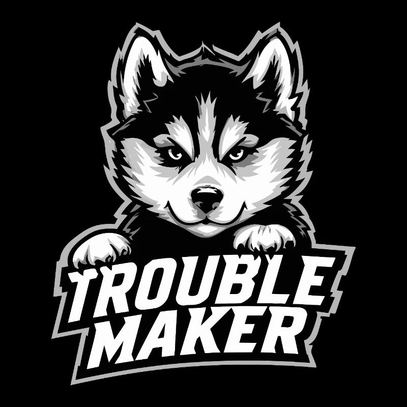 Fauteur de troubles - Portrait de chiot husky