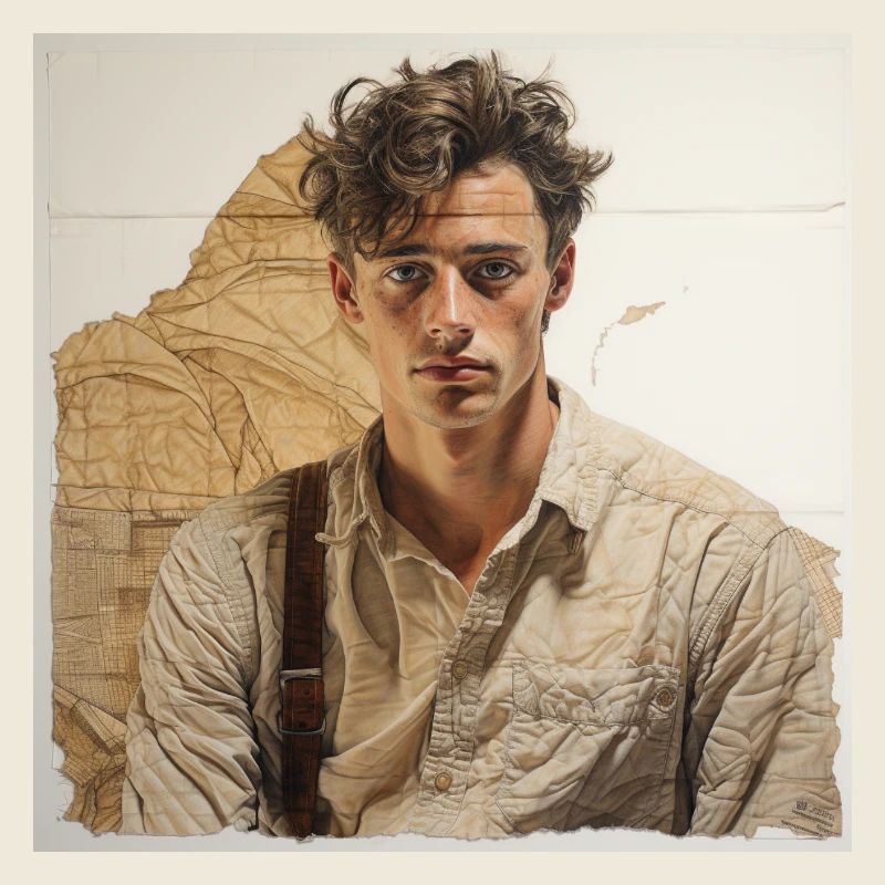 Beige portrait with leather straps