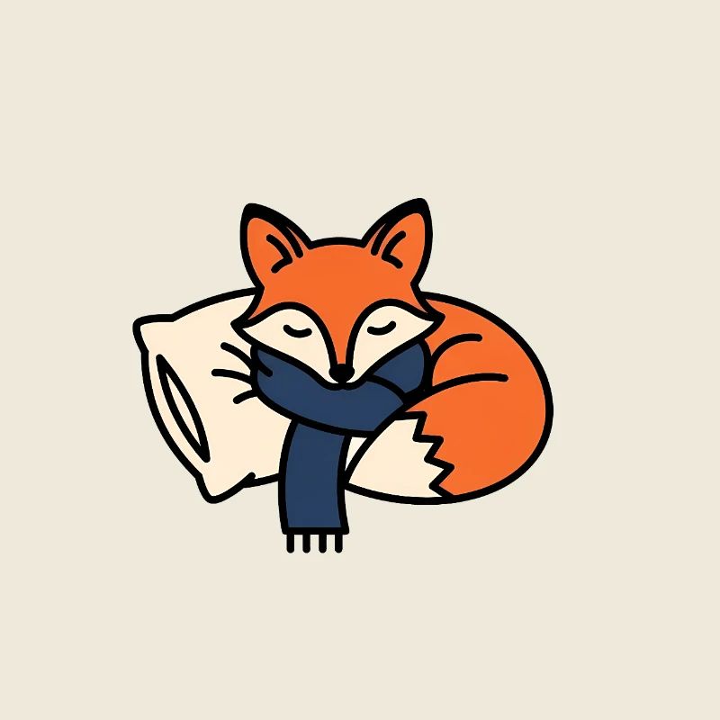 Winterschlaf Fuchs mit Schal