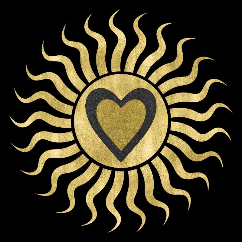Soleil doré coeur