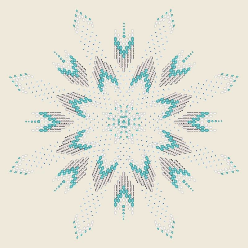 Ethno-Stern aus Türkis- und Silberperlen