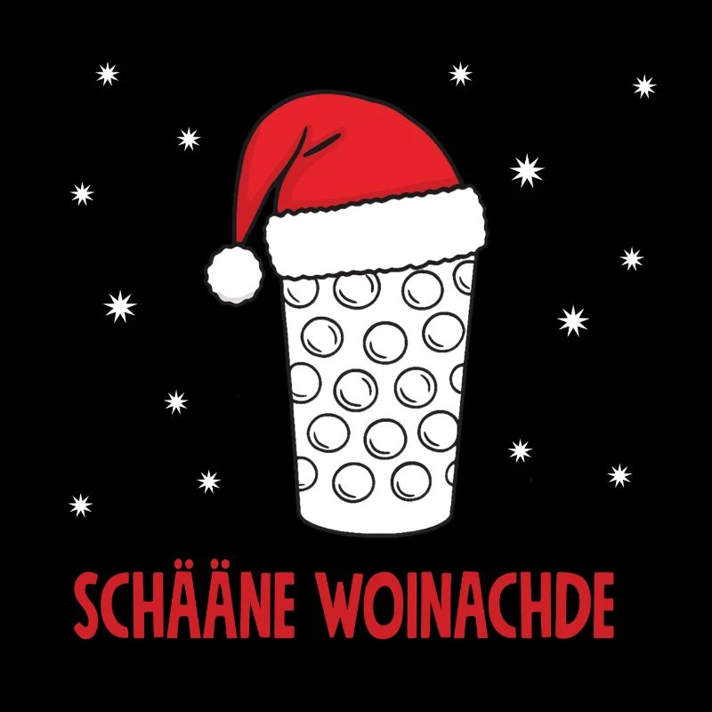 Schääne Woinachde - Verre à dubbe avec chapeau de Noël