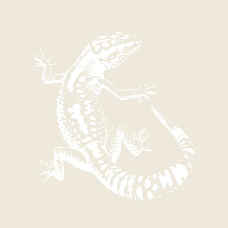 Schwarzweiß Echse Silhouette Leopardgecko