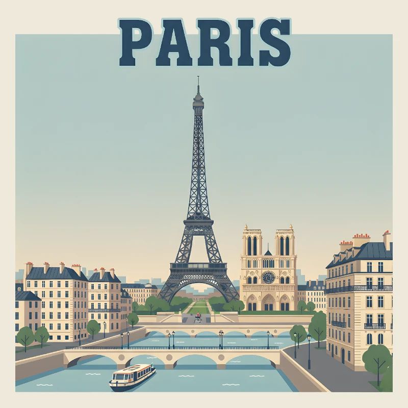 Paris Skyline Eiffel Print