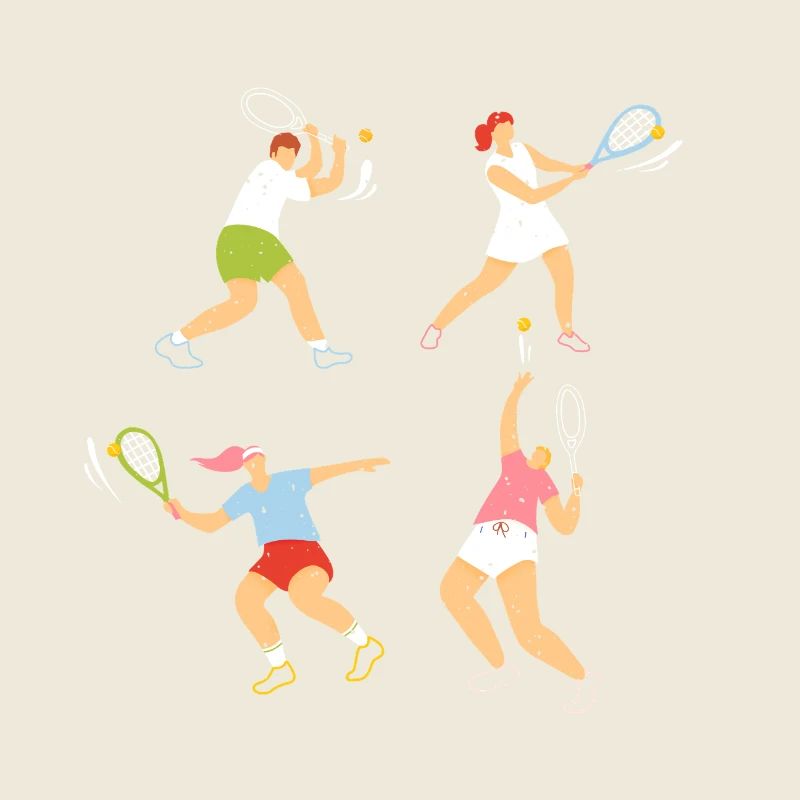Les joueurs de tennis dans le design graphique moderne