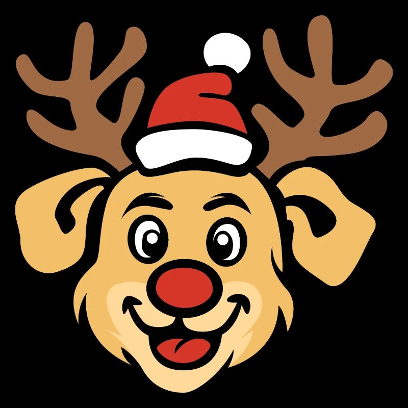 Merry Christmas Dog with Antlers