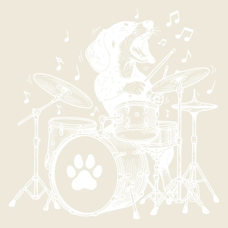 Teckel musical Batteur