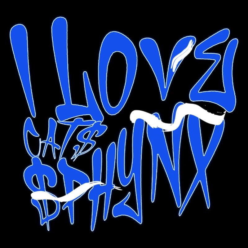 I Love Sphynx Cats Graffiti
