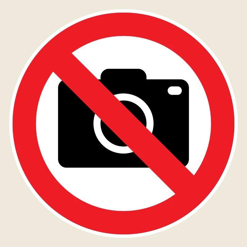 Photographie interdite, panneaux d’interdiction