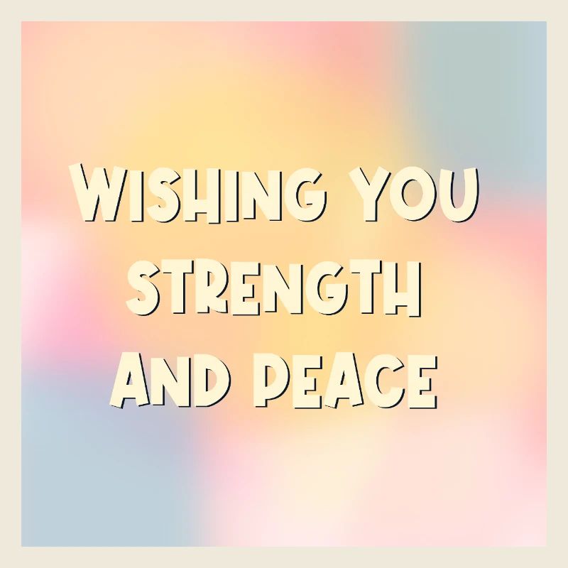 Kraft Frieden wünschen