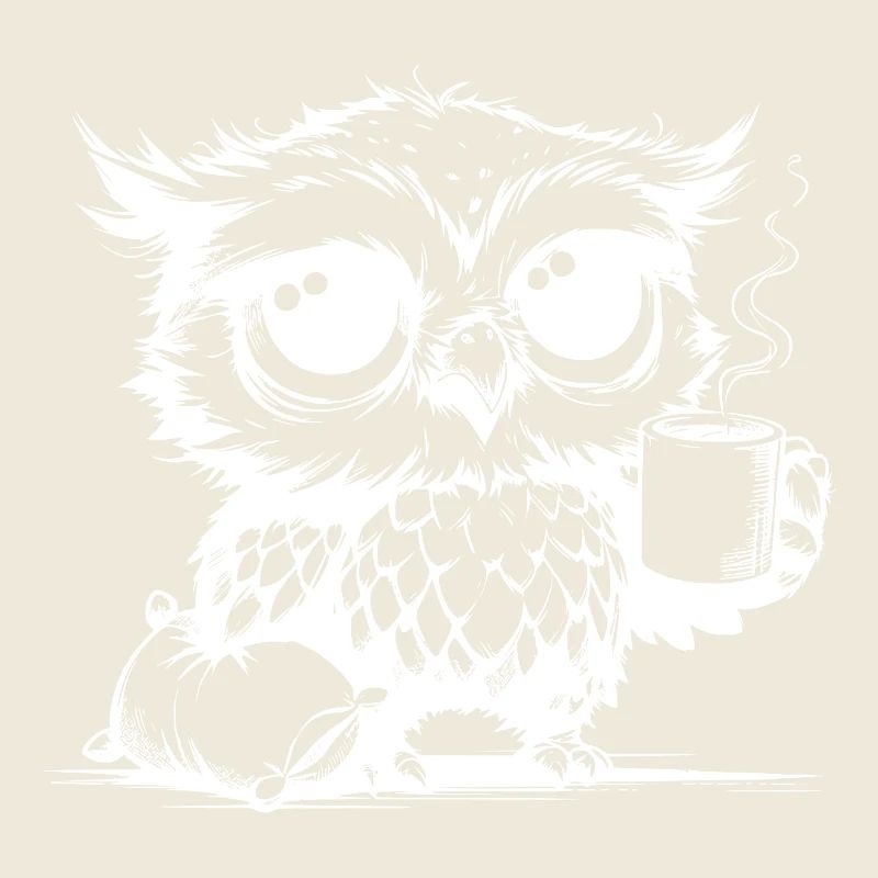 I've been awake all night owl with pillow