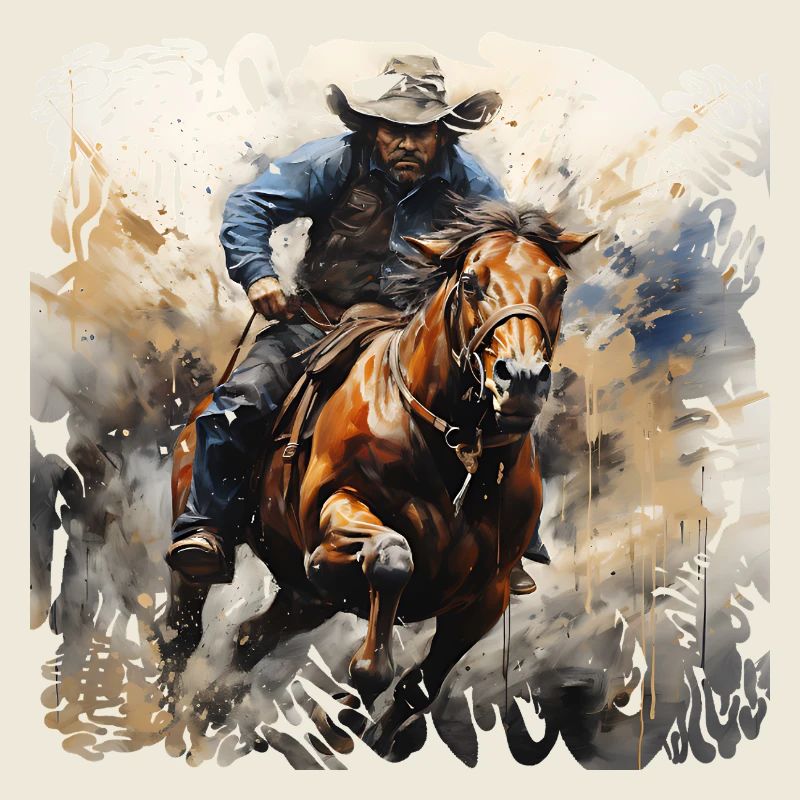 Wildwest Reiter Dynamik-Malstil