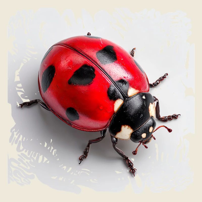 Motif Coccinelle Rouge à sept branches