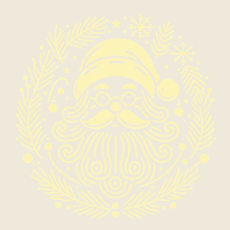 Santa's Wreath Christmas Illustration