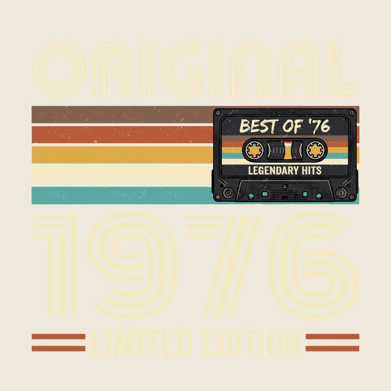 Original 1976 Jahrgang Vintage Geburtstag Retro