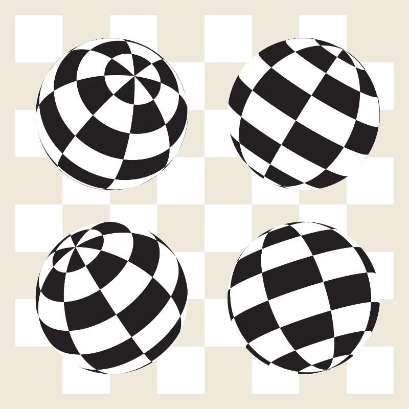 Illusion à damier sphérique