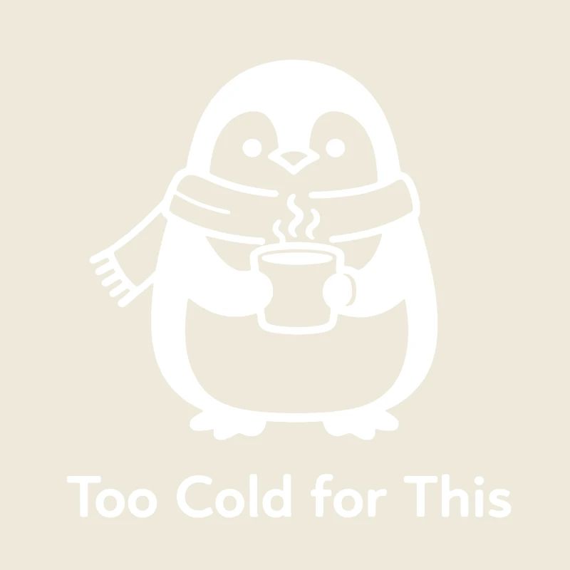 Too cold for that - penguin with hot drink