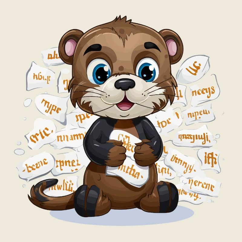 Lernotter mit Papierchaos