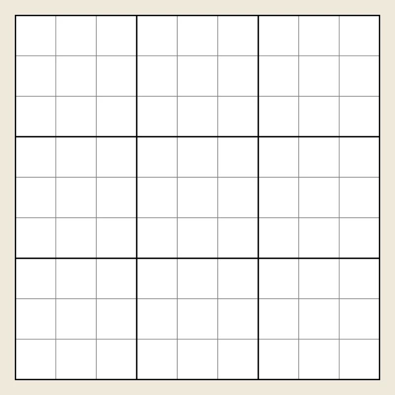 Sudoku blank grid