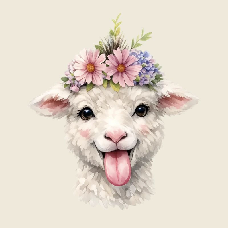 Couronne de fleurs de mouton joyeuse