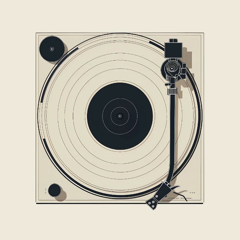 Minimalist Turntable Beige