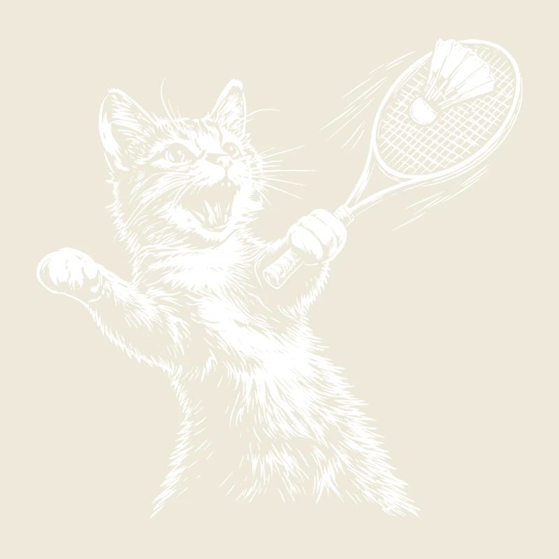 Drôle de volant de badminton chat