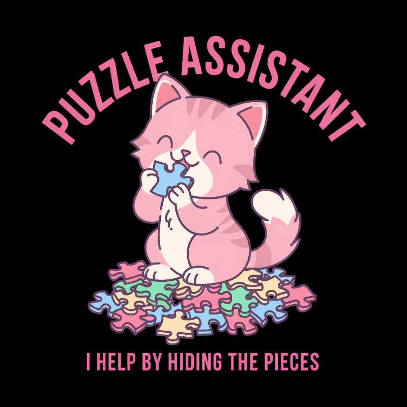 Aide au puzzle et citation pour chat