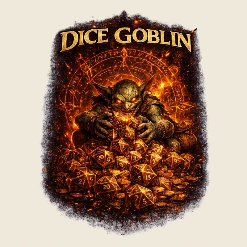 Dice Goblin T-Shirt – Würfel & Rollenspiel