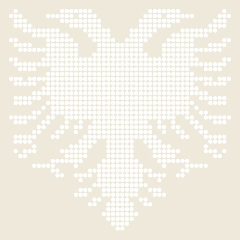 Albanisches Doppelkopf-Adler-Dotwork-Emblem